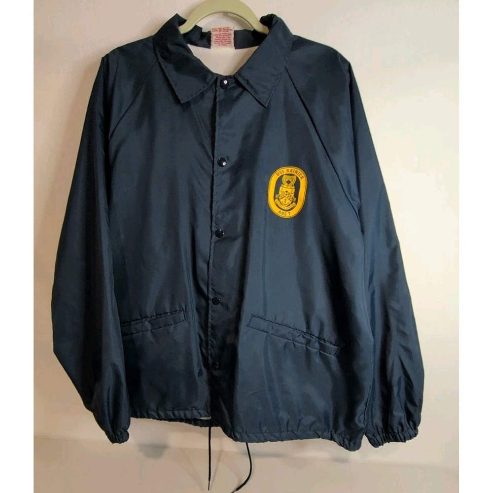 Vintage Cardinal Men's Navy Blue Windbreaker Jacket by the‎ USS Rainier  XL USA